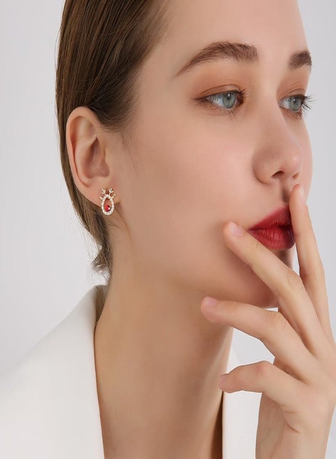 Cicod Christmas Earrings for Women,Sparkling Rhinestone Xmas Earrings Santa Hat Elk Stud Earrings Xmas Holiday Earring Christmas Jewelry Stocking Stuffers for Women - Image 5